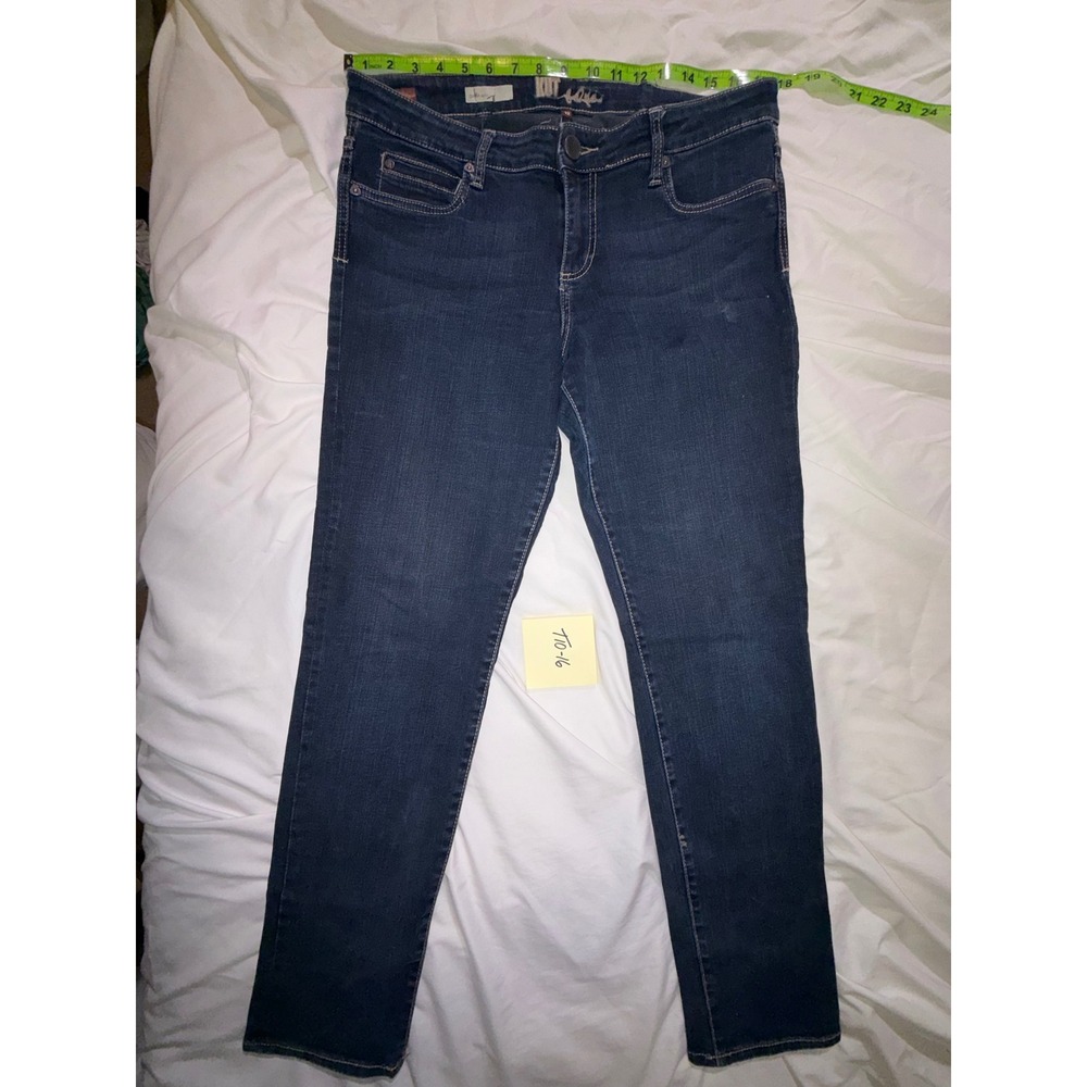 Kut from the Kloth Womens Size 12 Dark Wash Straight Leg Jeans Indigo T10-16